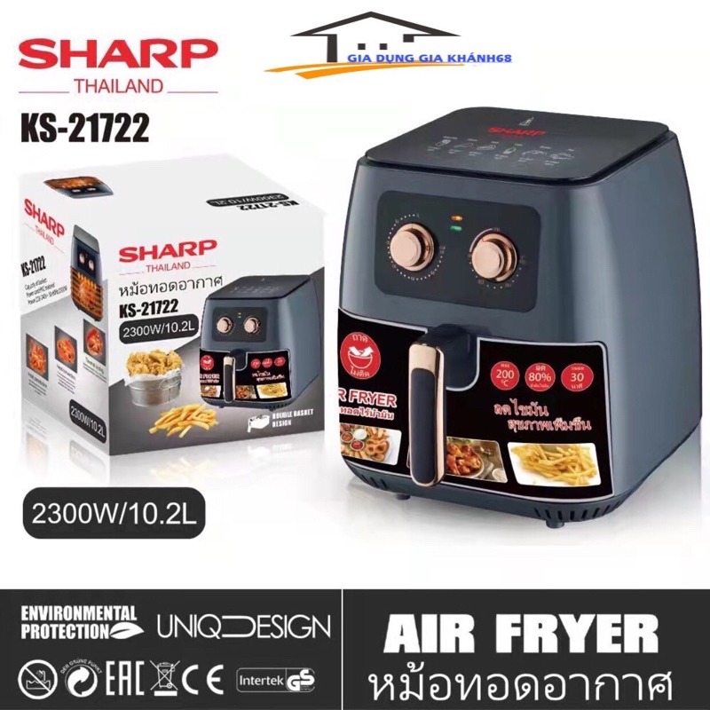 nồi chiên không dầu SHARP 5,5 Lít- 8 Lít - 9,2 Lít- 10,2 Lít