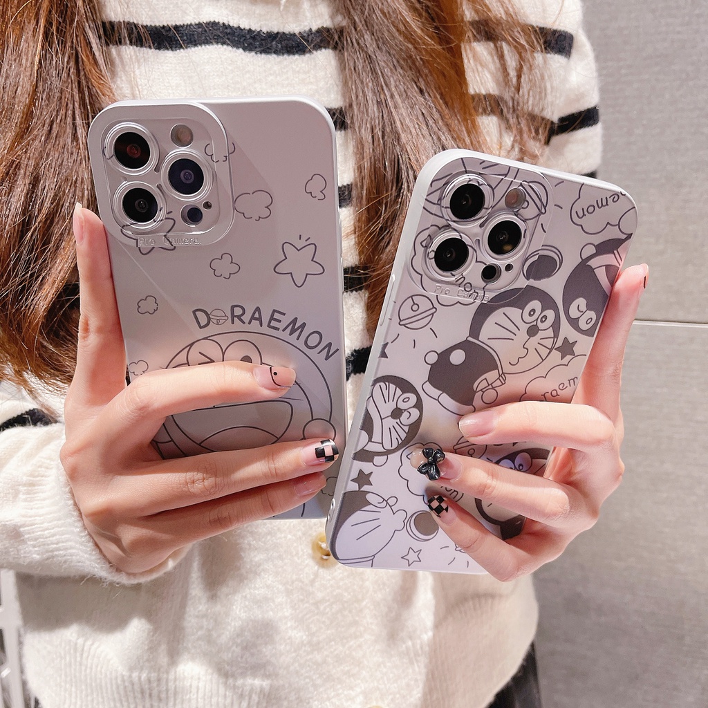 Ốp Điện Thoại Mạ Điện Chống Sốc Hình Doraemon Cho iPhone 14 / 13 / 12 / 11