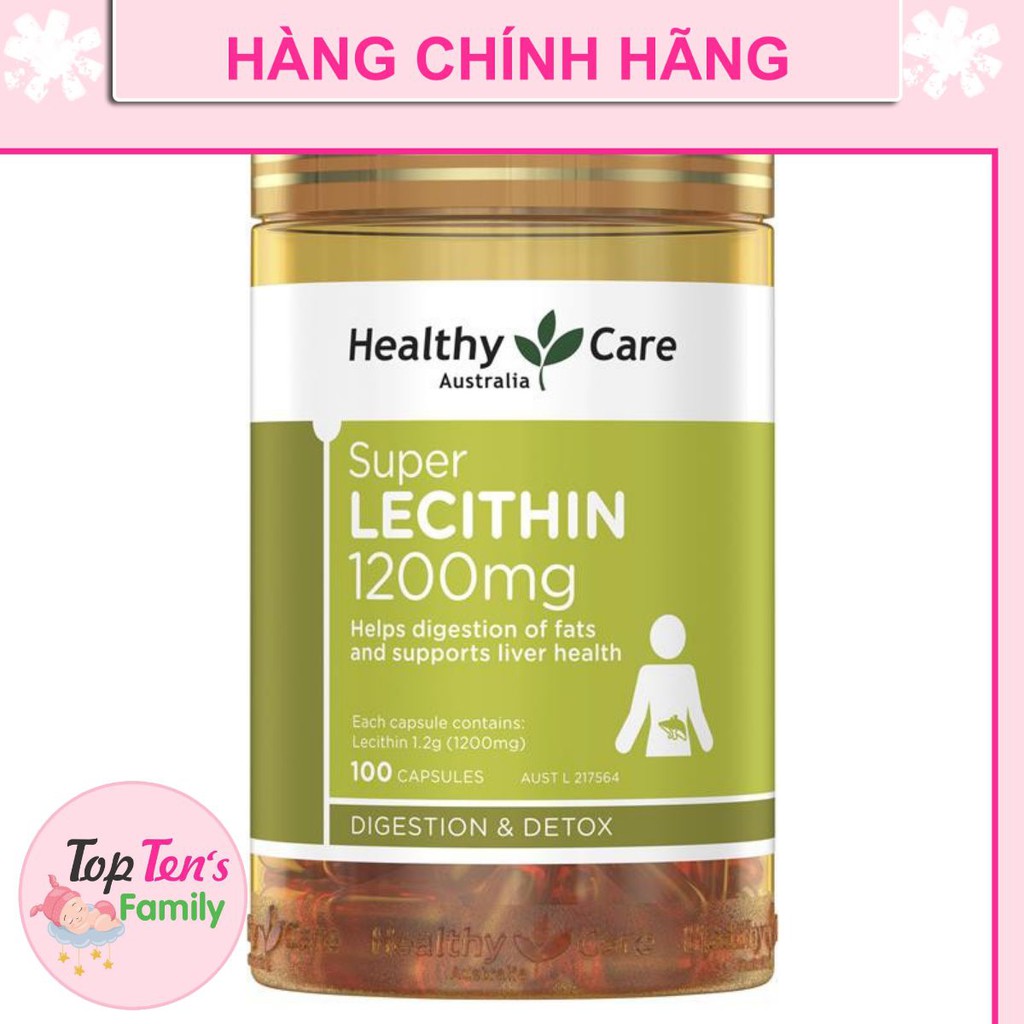 ❣️ [CHÍNH HÃNG 100%] Mầm Đậu Nành Healthy Care Super Lecithin 1200mg Lọ 100 Viên Của Úc 💯