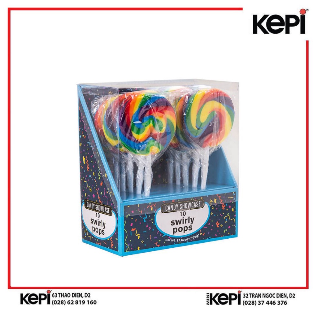 Kẹo Pop 7 màu Dễ Thương /T&S Swirly Pop Rainbow 40g