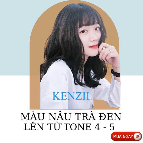 Thuốc Nhuộm Tóc Màu Nâu Trà Đen 💝 Tặng Trợ Nhuộm 💝 Kenzii Lên Từ Tone 3 - 4 ( Thuốc Nhuộm Tóc Nâu Trà )