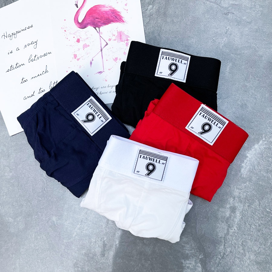 QUẦN LÓT NAM - Dạng Boxer Basic Trơn LOGO - Form Chuẩn - Cotton Mịn