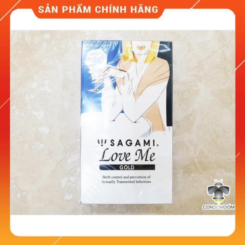 hộp 10c Bao cao su Sagami Love Me Gold trơn mỏng /áo mưa