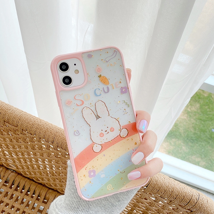 Ốp iphone - Ốp lưng viền Gấu thỏ socute kim tuyến 6/6plus/6splus/7/8/7plus/8plus/x/xs/xsmax/11/11promax- Awifi Case S3-4 | BigBuy360 - bigbuy360.vn