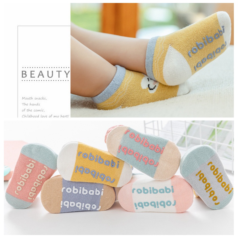 Vớ Cotton Mềm Chống Trượt In Họa Tiết Hoạt Hình Phong Cách Hàn Quốc Dành Cho Bé 0-3 Tuổi