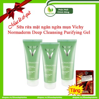 Sữa rửa mặt ngăn ngừa mụn VICHY Normaderm Deep Cleansing Purifying Gel 100ml - Chính Hãng