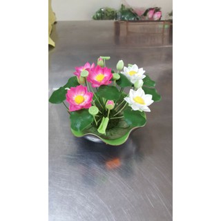 HOA SEN ĐẤT SÉT MINI ĐỂ BÀN ( 10-12CM)