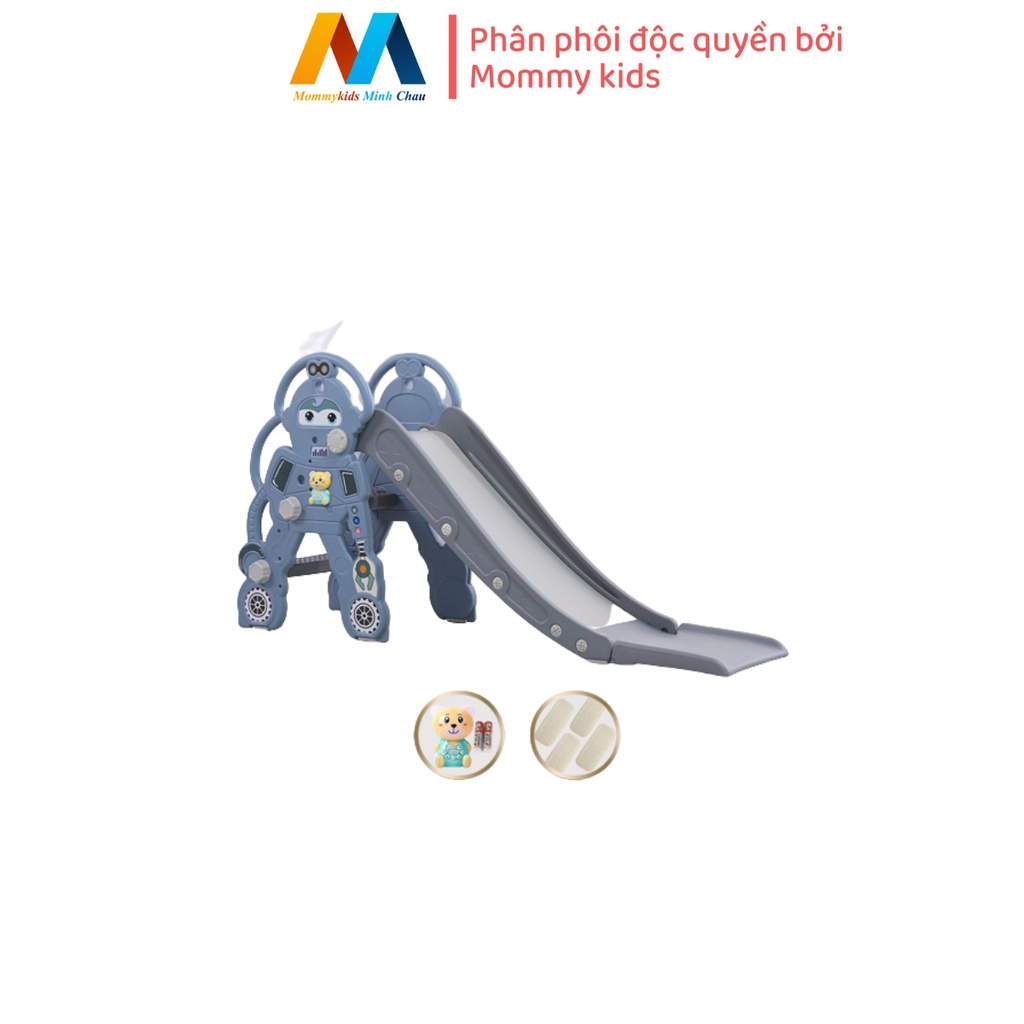 Cầu trượt Robot LUCKMAN mẫu Robot cho trẻ từ 1-6 tuổi tặng kèm bóng rổ, gấu phát nhạc