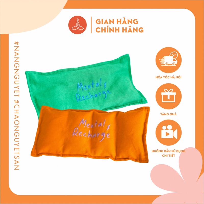 Gối chườm thảo mộc giảm đau nhức thư giãn Cheeky, 24x12cm, chườm nóng lạnh, có 4 mùi: ngải cứu, quế, gừng, oải hương