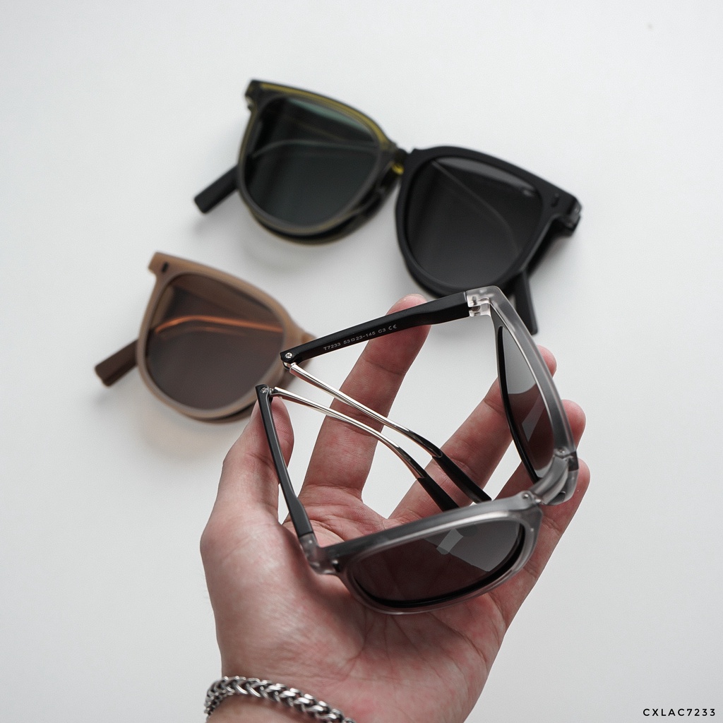 [FULL BOX] Kính mát thời trang style Hàn Quốc sang chảnh, Gọng nhựa, tròng kính chống tia UV 7233