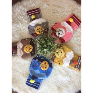 set khăn mũ Len mặt cười cho bé mẫu ngẫu nhiên