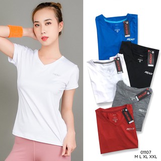 ÁO THUN NỮ TẬP GYM YOGA TAY NGẮN CỔ TIM READI 01107