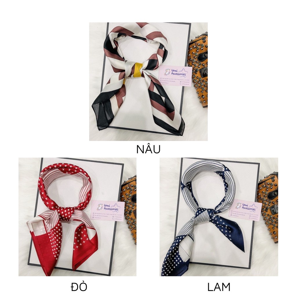 Khăn Bandana Khăn Lụa Vuông Cực Xinh Hot Trend UMI K34