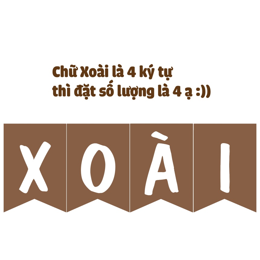 Dây chữ ghép tên bé tone Nâu Tây