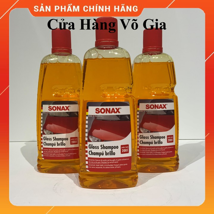 (TẶNG Khăn Lau Xe Cao Cấp) Nước rửa xe Sonax, dung dịch xà phòng rửa xe chuyên dụng Sonax Gloss Shampoo 1L