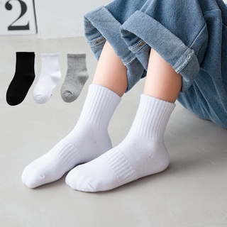 Set Ba Đôi Vớ Thoáng Khí Màu Đen / Xám / Trắng / Xám Dễ Phối Đồ Thời Trang Cho Học Sinh
