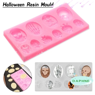 DAPHNE Keychain Making Halloween Resin Mould Festival Supplies Silicone Molds Happy Halloween DIY Ghost Home Decoration Jewelry Craft Skull Hand/Multicolor
