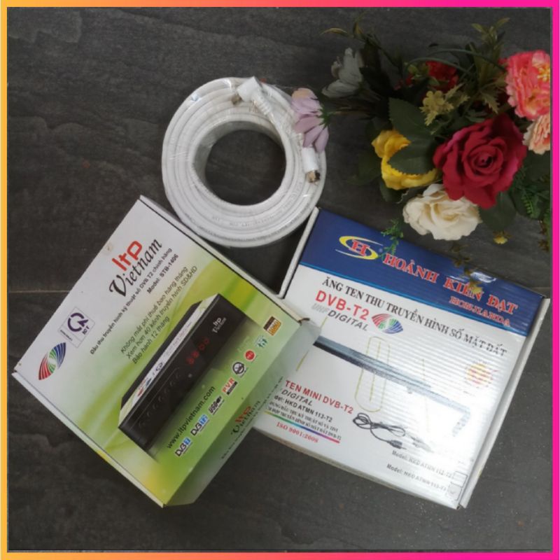 Trọn bộ Combo Đầu thu xem Truyền hình KTS mặt đất DVB.T2 LTP + ĂNTEN KHUẾCH ĐẠI + Cuộn dây Ănten