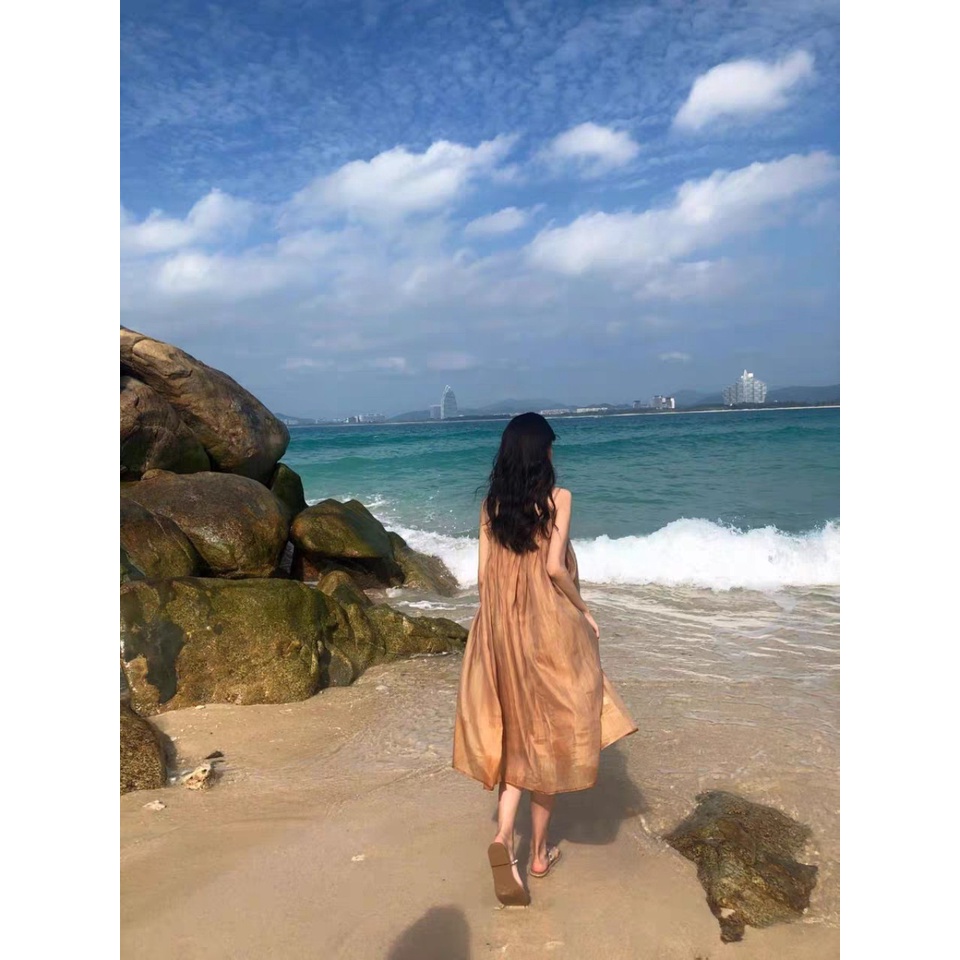 Đầm Maxi Váy Đi Biển Hai Dây Dáng Váy Bồng Chất Vải Mềm Mát Không Gây Kích Ứng Da S95 | BigBuy360 - bigbuy360.vn