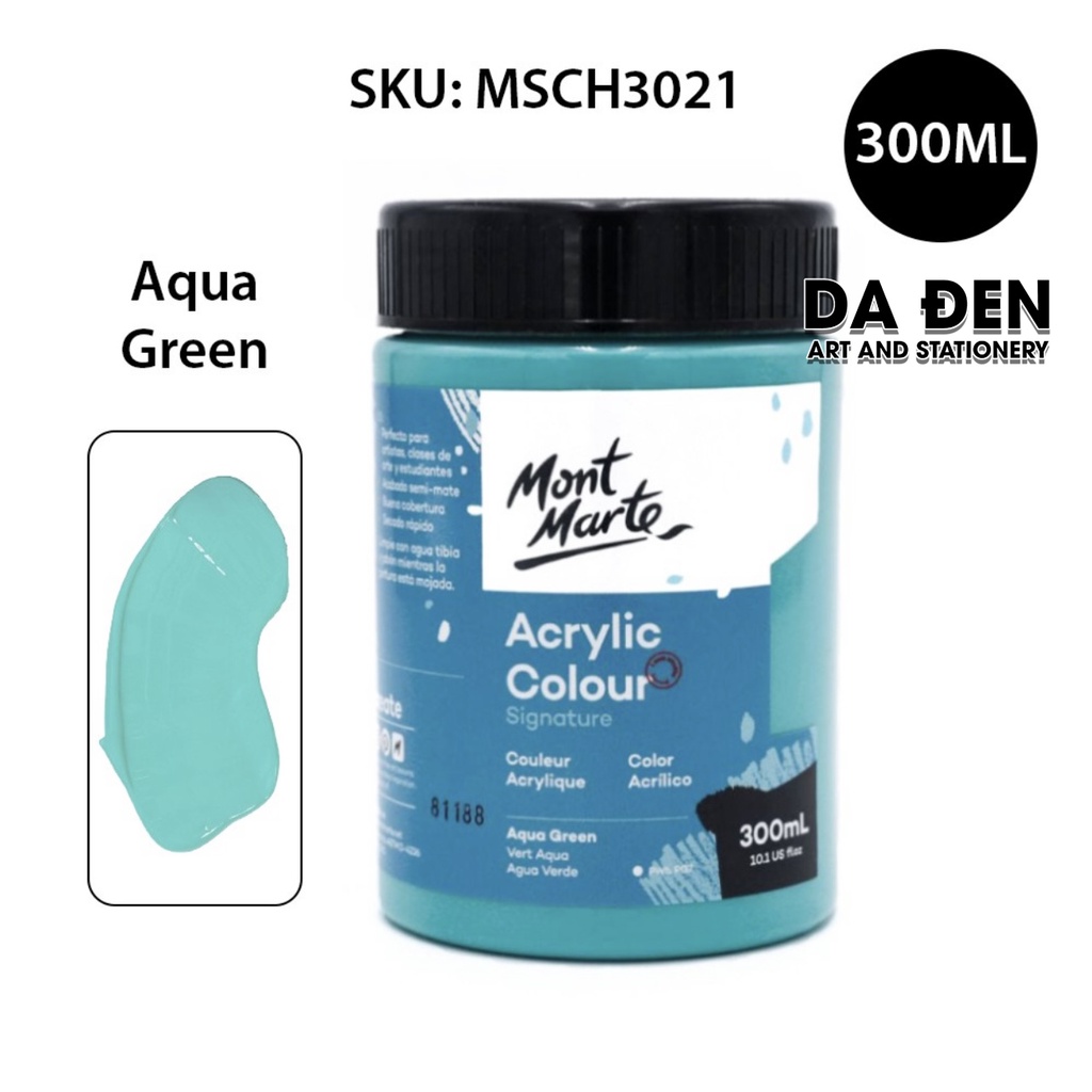 [DA ĐEN] Màu Mont Marte Signature Acrylic Colour 300ml (10.1-oz) - Aqua Green