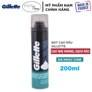 [France] Kem Bọt Cạo Râu GILLETTE 200ml Shave Foamy Sensitive cho da nhạy cảm - Pháp