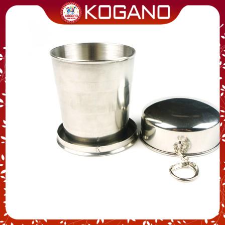 Ly Uống Nước Gấp Gọn KOGANO Chất Liệu Cốc Inox Có Nắp Đi Du Lịch, Dã Ngoại Đa Năng HG-001179