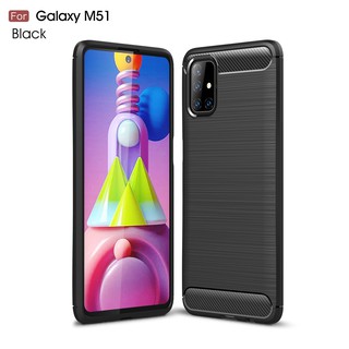 Ốp Điện Thoại Mềm Họa Tiết Sợi carbon Cho Samsung Galaxy M51