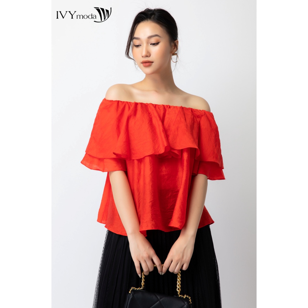 Áo trễ vai nữ vải sợi Tencel IVY moda MS 16B8735