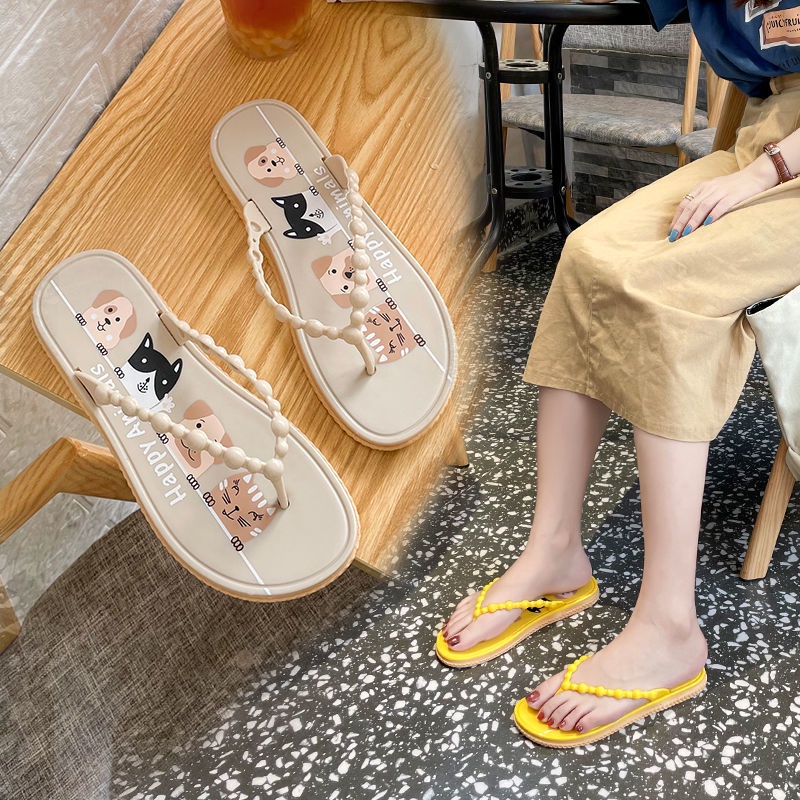 Dép Xỏ Ngón Đế Mềm Chống Trượt Họa Tiết Hoạt Hình Dễ Thương Thời Trang Mùa Hè Cho Nữ