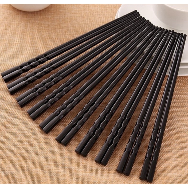 Bộ 10 đôi đũa phíp đen cao cấp kháng khuẩn