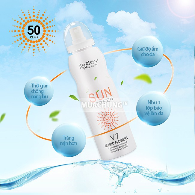 Xịt Chống Nắng Sun Screen V7 Magic Flowers