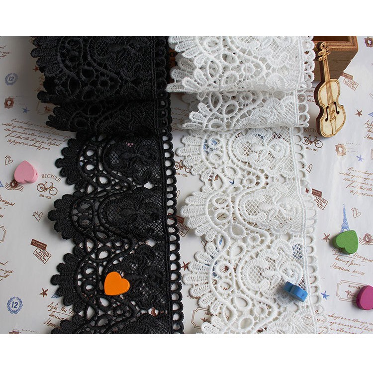 Dải ruy băng ren hoa dài 1 thước bằng polyester