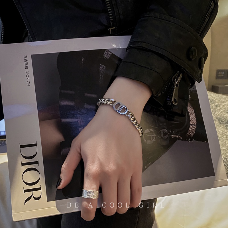 Vòng tay thép titan thiết kế mới cá tính thời trang theo phong cách hip hop