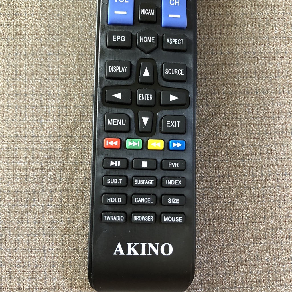 Điều khiển tivi AKINO - Remote điều khiển AKINO bình thường - có những nút bấm bằng tiến anh dễ sử dụng - tặng kèm pin