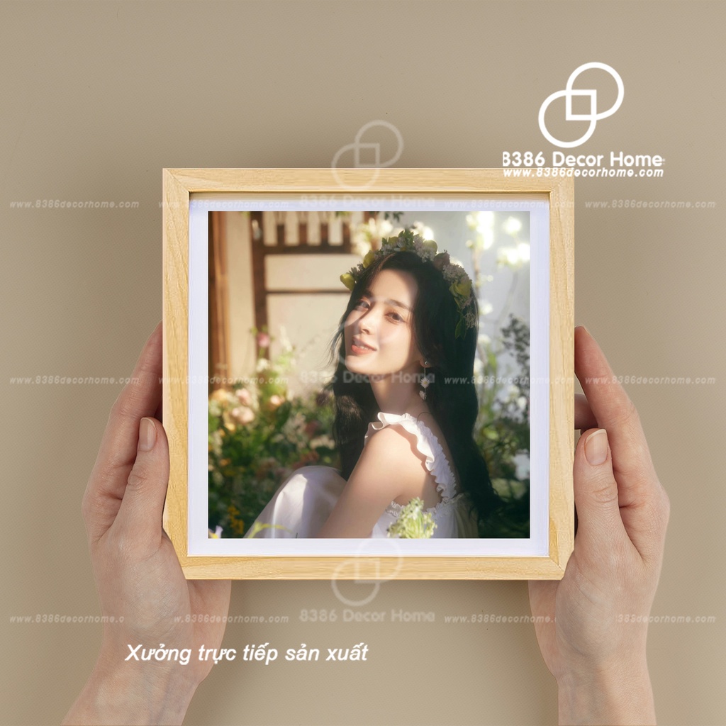 Khung ảnh để bàn gỗ thông tự thiên A4, A5, A6, Vuông 20x20cm trang trí decor
