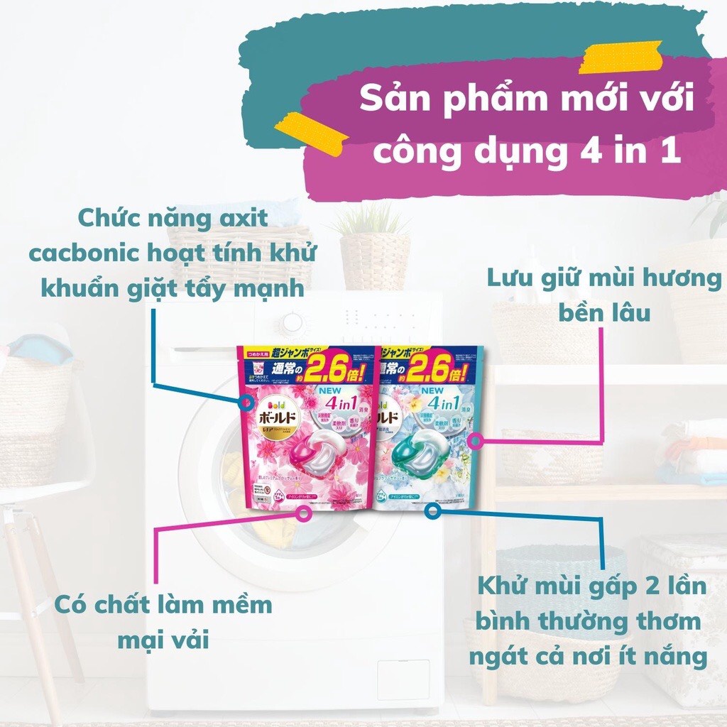 Viên Giặt Xả GELBALL BOLD 3D 36 Viên Nhật Bản | Viên Giặt ARIEL GELBALL Nhật Bản