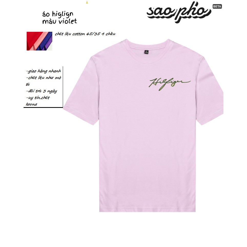 Áo thun Higlign violet chất liệu cotton