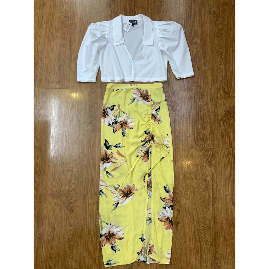 Chân váy xẻ dây rút F21