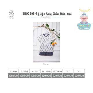 Bộ cộc tay gấu bắc cực lapomme ss086