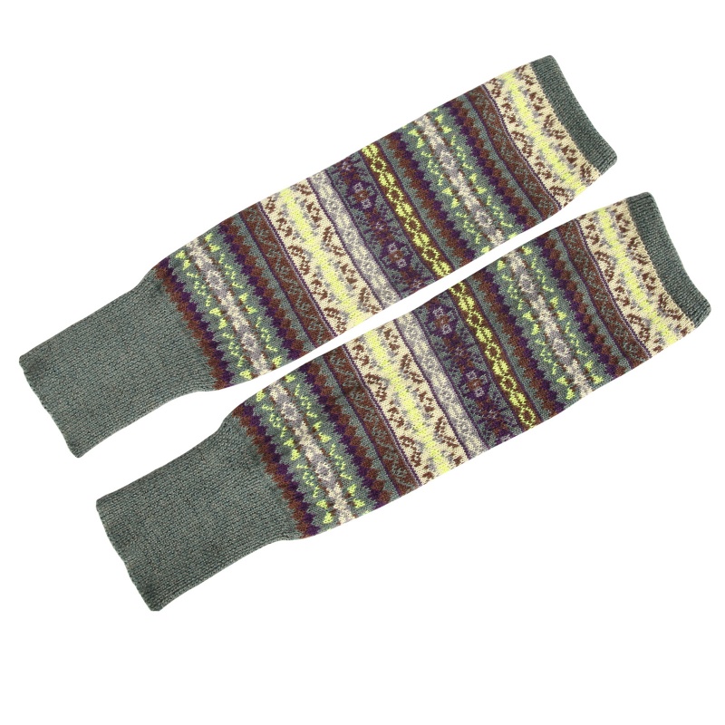 Tất Dệt Kim Dài Qua Gối Giữ Ấm Họa Tiết Kẻ Sọc Nhiều Màu Phong Cách Bohemian Cho Nữ