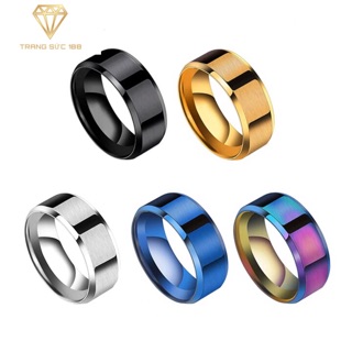 Nhẫn inox nam trơn bảng to NYN010