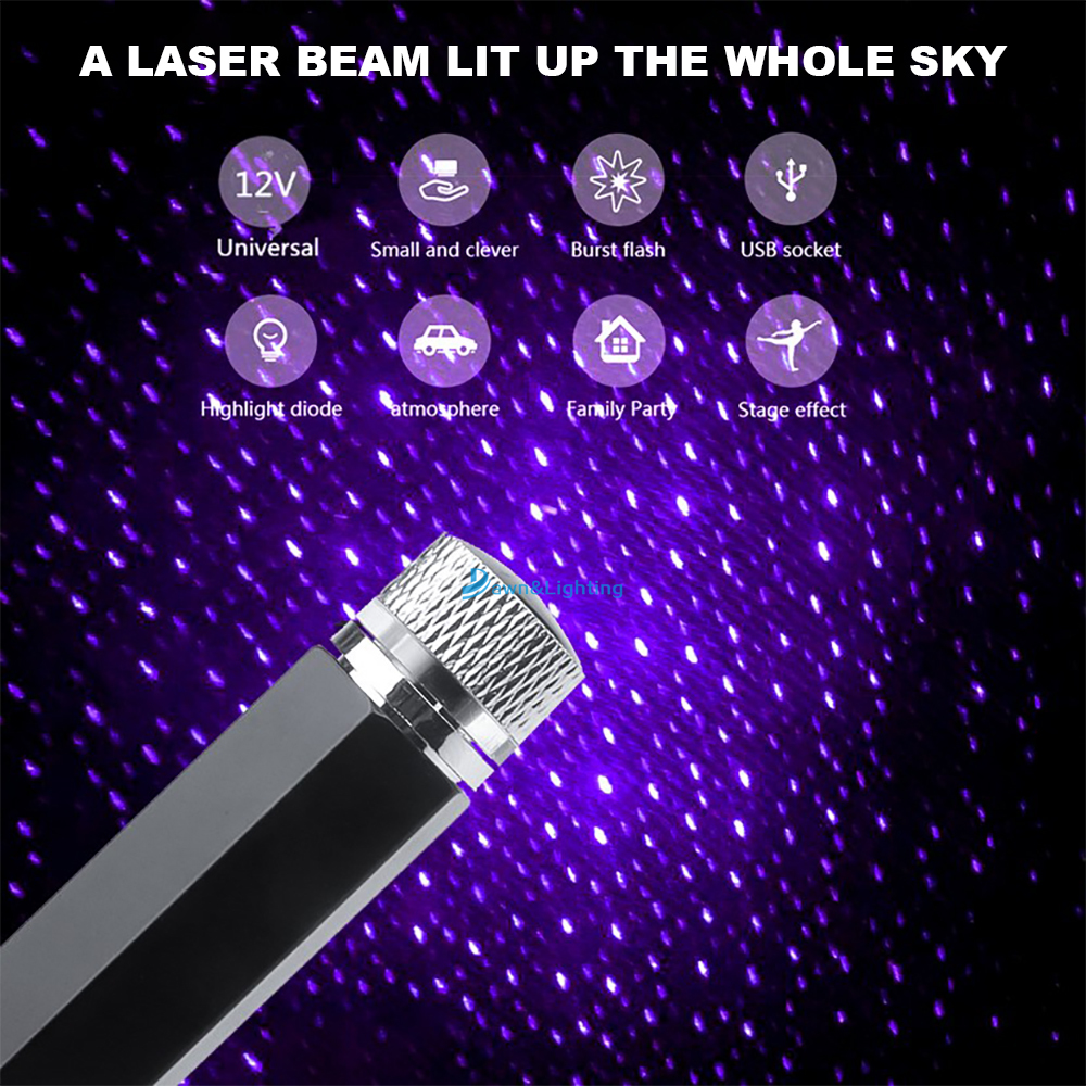 Đèn LED Tạo Hiệu Ứng Galaxy Mini Cổng USB Có Thể Điều Chỉnh Trang Trí Nóc Xe Hơi