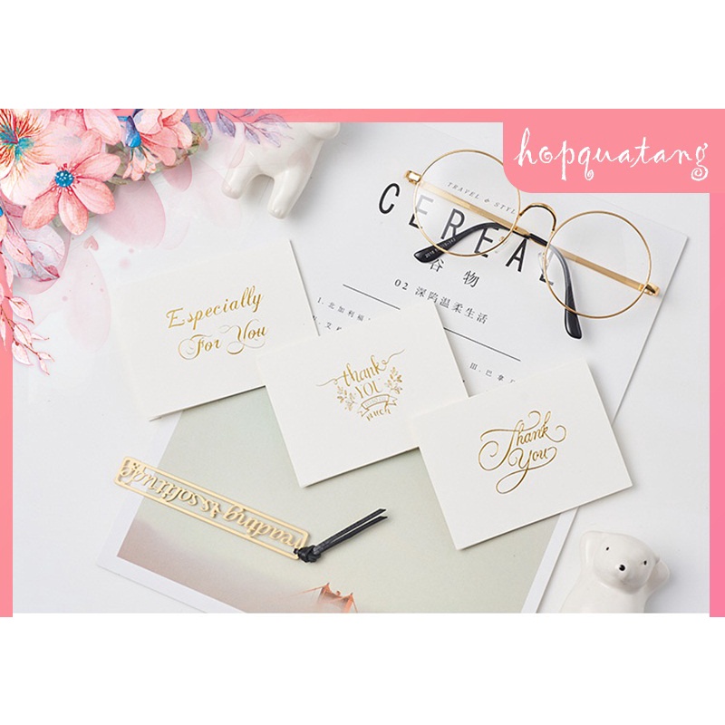 Thiệp Kèm Thư In Mạ Nổi Lấp Lánh Thiệp Quà Tặng Chúc Mừng Sinh Nhật Cảm Ơn Noel