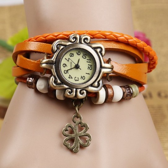 Đồng Hồ Quartz Nữ Dây Da Thật Phong Cách Vintage