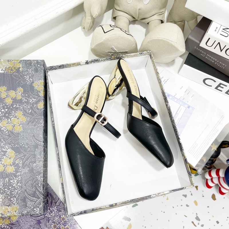 Guốc Cao Gót Dior Đế Kim Loại Quai Cài Mẫu HOT Hàng Chuẩn Loại 1 Fullbox Bill