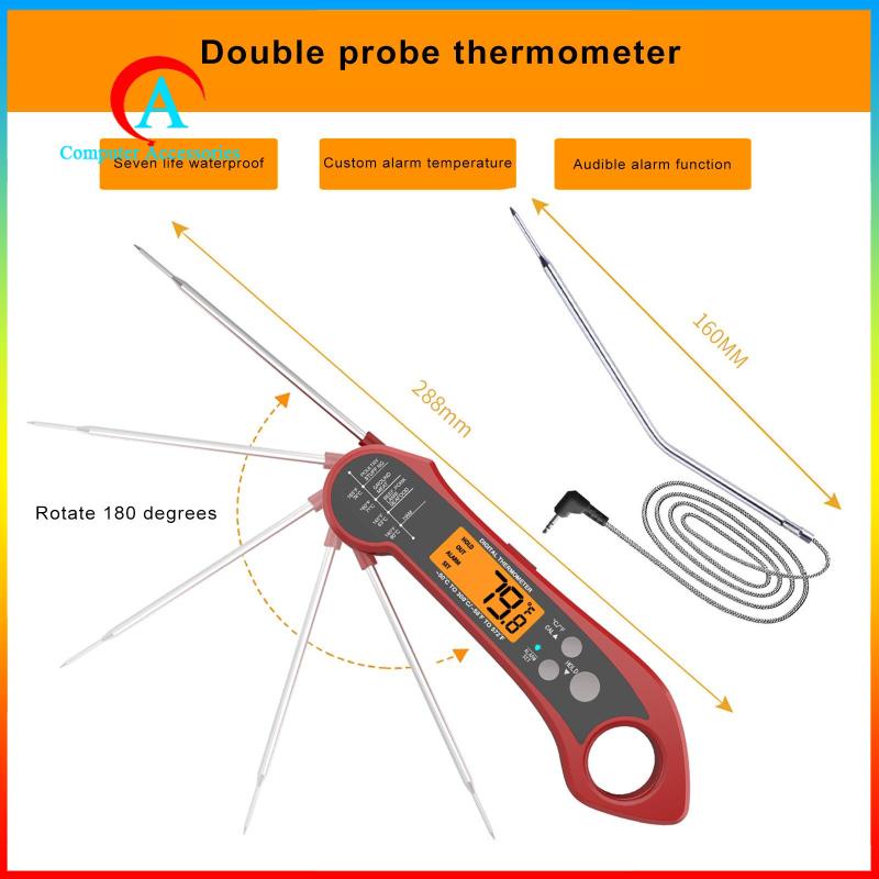 Nhiệt Kế Thực Phẩm Kỹ Thuật Số Với Đầu Dò Kép - 50°C đến 300°C Cho Lò Nướng