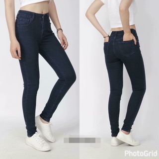 Quần Jean Nữ Dài Skinny Jean Phom Ôm Lưng Cao Màu Xanh Đen Muối Tiêu Co Dãn Mạnh 3710
