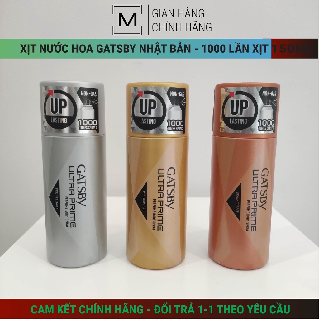 Xịt nước hoa toàn thân Gatsby 150ml lưu hương cả ngày dài 1000 lần dùng, hương nước hoa 150ml