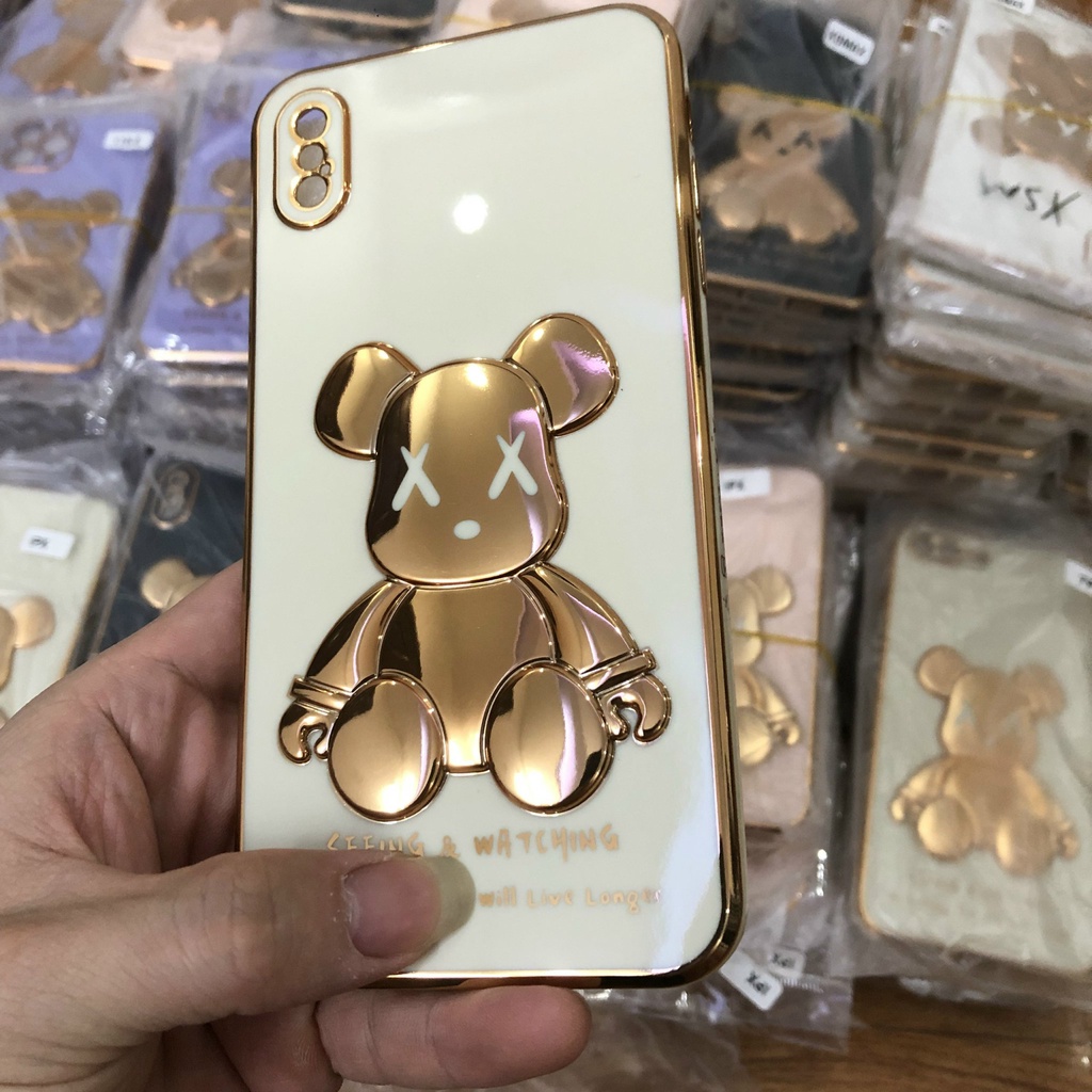 Ốp Điện Thoại Hình Gấu 3D Kín Màu Cho ip 14 Pro Max .  Iphone 13 Promax 12 Promax 11 X Xr Xsmax 8 7Plus.đủ mã.