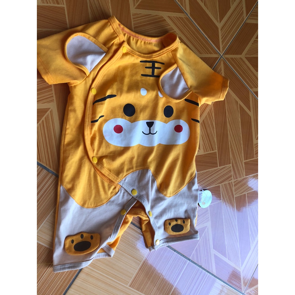 (VẢI CAO CẤP) Bộ Body cộc tay, Bodysuit cho bé trai bé gái chất cotton (hổ vàng) dễ thương từ 3-12kg